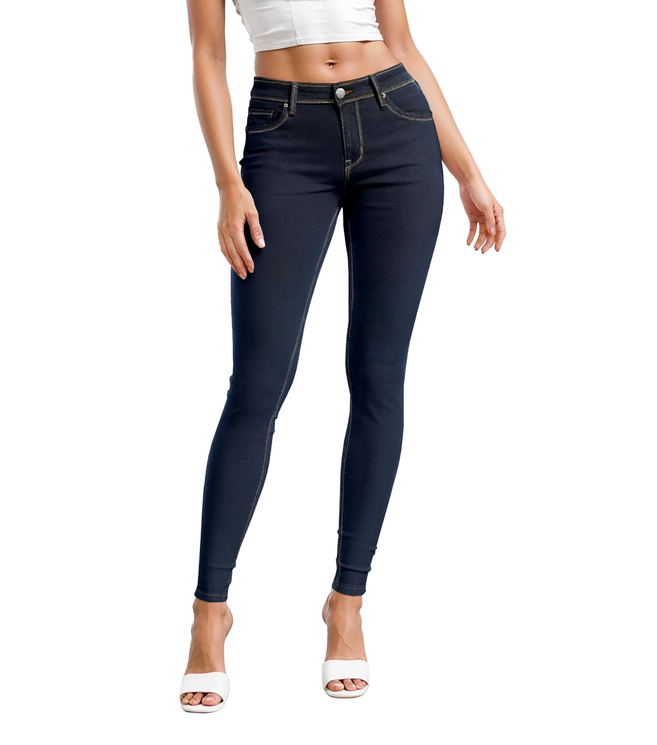 Hybrid  Company Womens Super Comfy Stretch Denim 5 Pocket Jean P22885Skx Blueblack 14