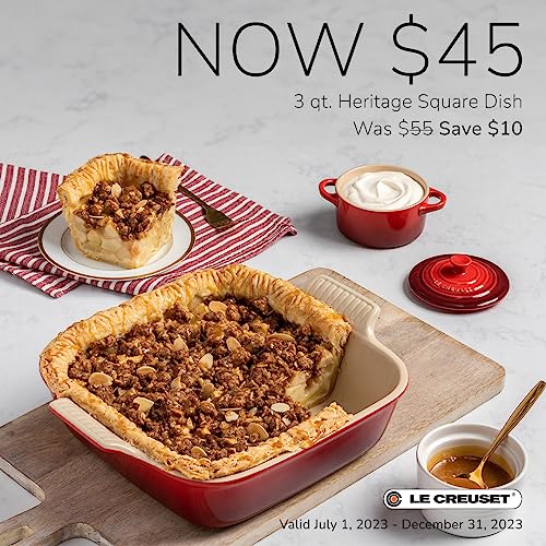 Le Creuset Stoneware Heritage Square Dish, 3 Qt. (9''), Flame