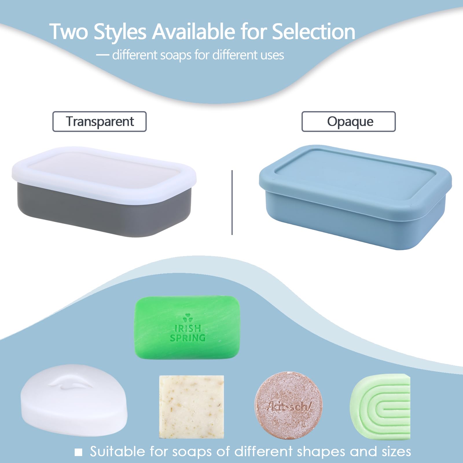 Travel Soap Case, Silicone Travel Soap Container, Leakproof Soap Holder With Lid, Shatterproof Shampoo Bar Holder For Bathroom,
