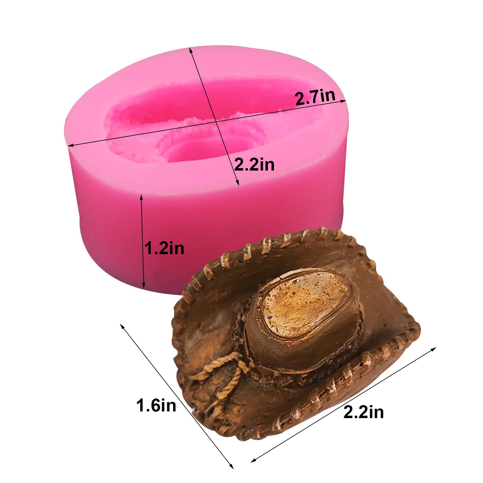 2 Pieces Cowboy Hat Silicone Mold Cowboy Theme Silicone Fondant Mold Kitchen Baking Mold Cowboy Hat Chocolate Candy Mold For Sug