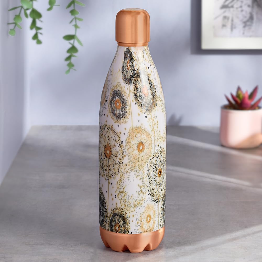 Borosil 700 Ml Canvas Series Vasta Design Copper Bottle | 100% Pure Copper, Bpa Free & Leakproof With Anti-Oxidant Properties Of