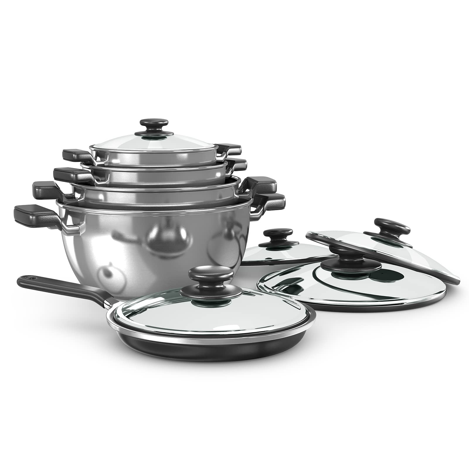 Meccanixity Pot Side Handle Replacement For Stainless Steel Pan Steamer Frying Pot Handle Black Silver Tone 75 X 75Mm Pack Of 4