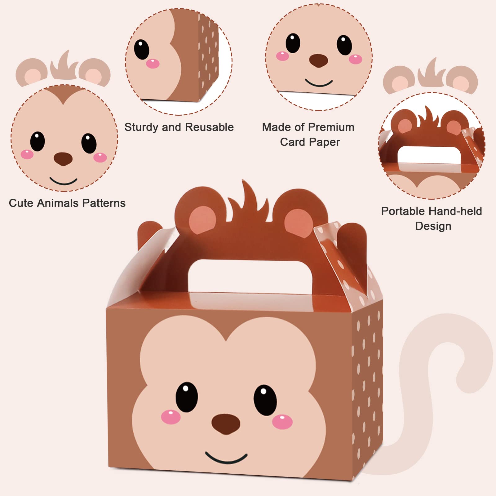 12 Pack Jungle Safari Animals Party Favor Boxes Zoo Animals Theme Happy Birthday Goodies Treat Boxes Jungle Safari Party Candy G