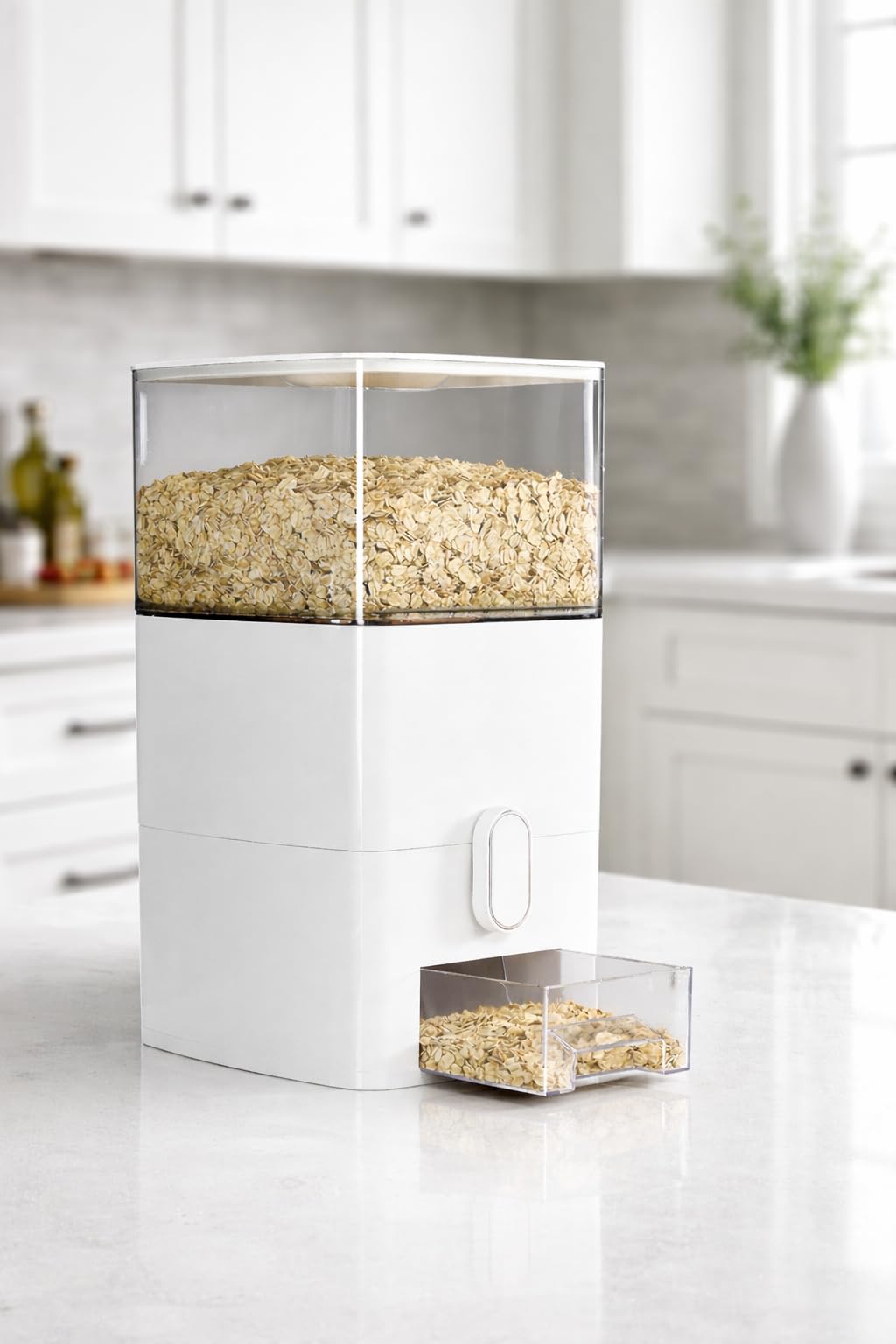 Delavala Airtight Pop Food Storage Container With Lid & 130Ml Scoop, 10L BpaFree Cereal, Rice, Flour, Pasta & Snack Container, 