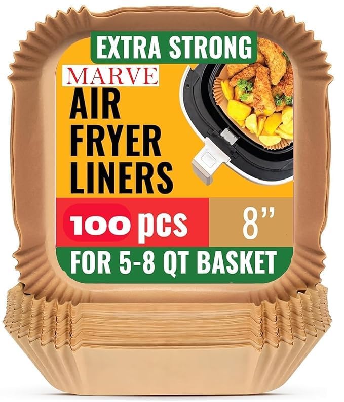 Airfryer Papers Disposable, 125Pcs Non-Stick Parchment Paper, Air Fryer Liners For 5-8Qt Air Fryer, Baking, Roasting Microwave (
