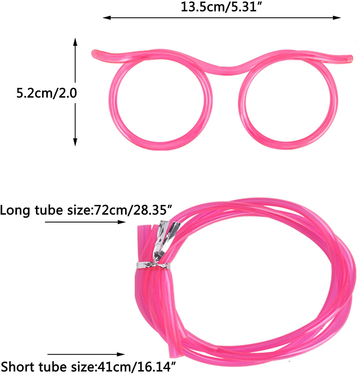 8Pcs Silly Straw Glasses, Reusable Fun Loop Drinking Straw Eye Glasses, Novelty Eyeglasses Straw For Party Annual Meeting Partie
