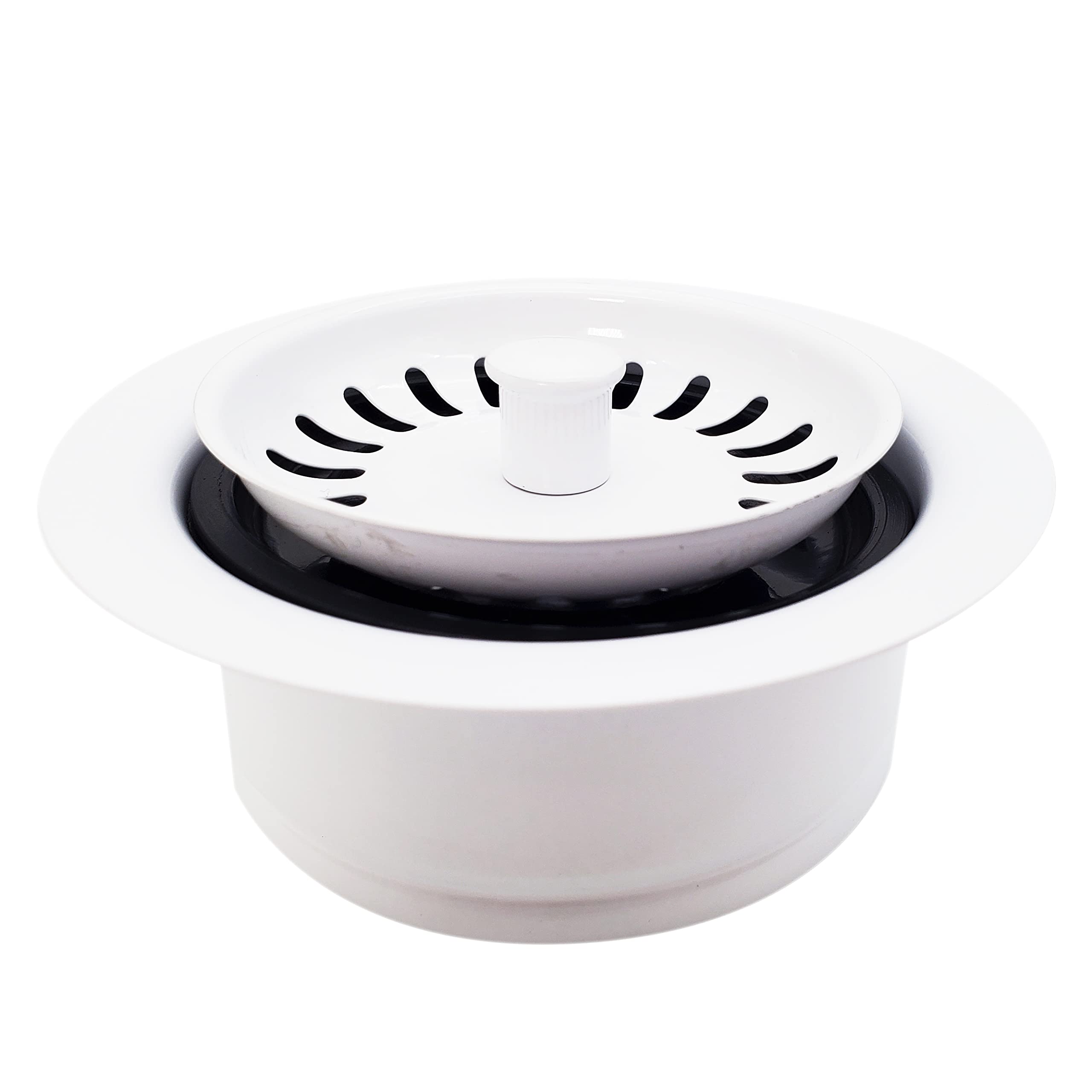 Westbrass Co2165S-50 Combo Pack 3-1/2'' Post Style Large Kitchen Sink Waste Disposal Drain Flange With Basket Strainer, 1-Pack,