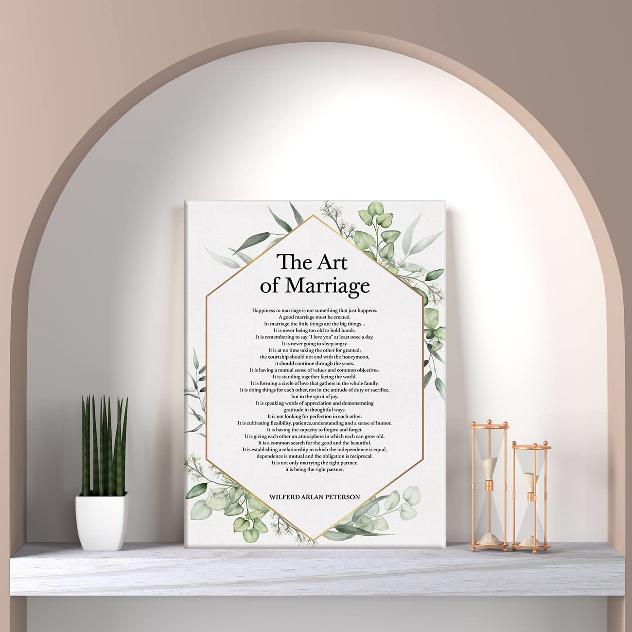 Lexsivo The Art Of Marriage Print Canvas Wall Art Home Decor Happiness In Marriage Is Not Something Painting 12X15 Canvas Poster