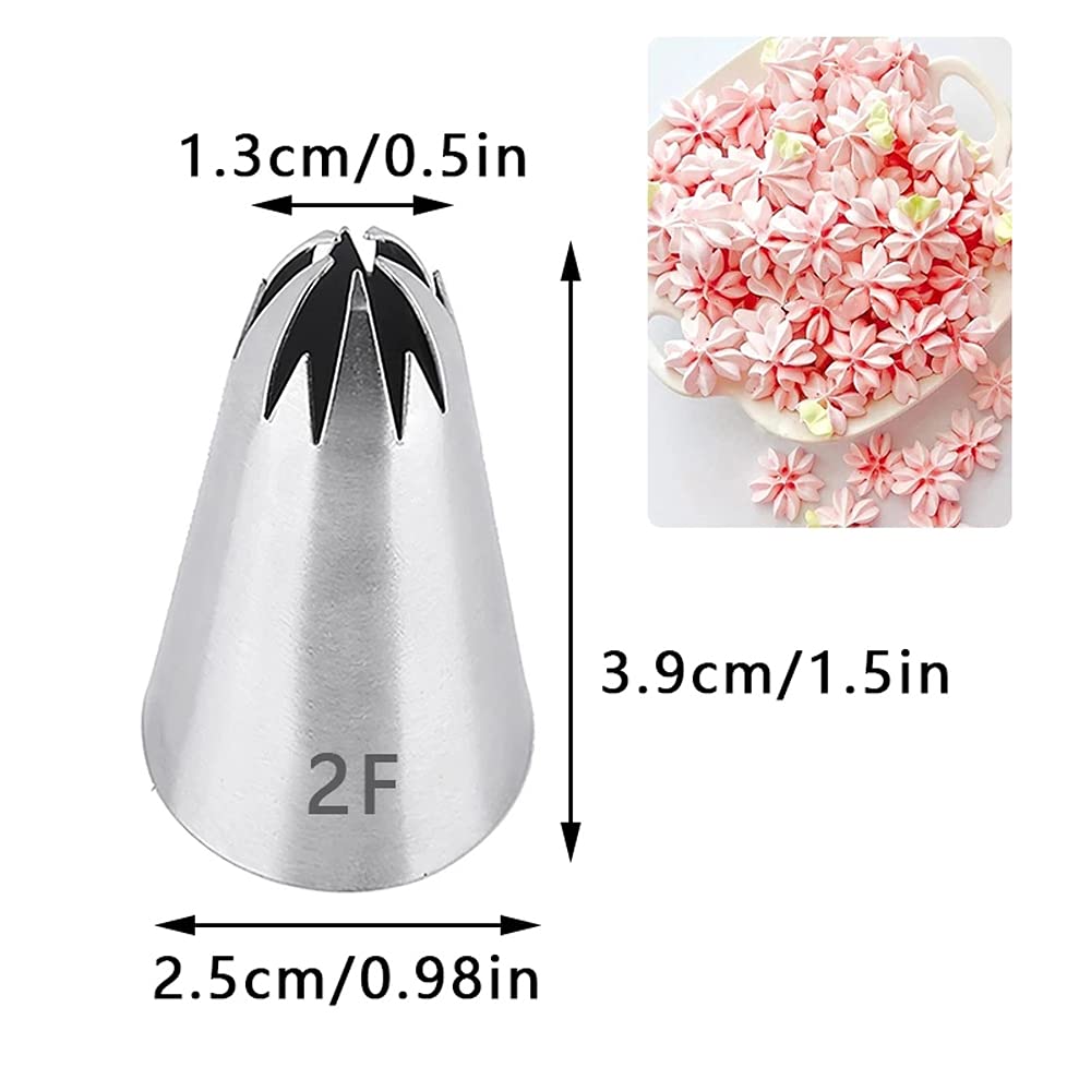 Icing Piping Tip Set,3 Large Decorating Tips Stainless Steel,Diy Cream Rose Flower Piping Tips,Cupcake Pastry Tips For Cake Deco
