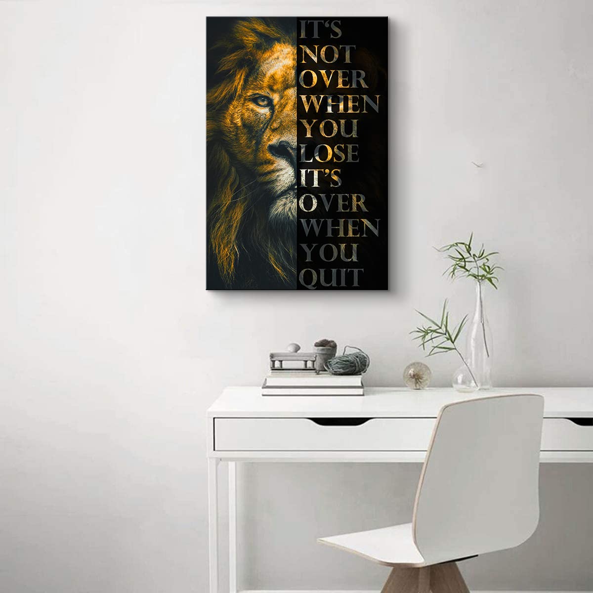 Lion Motivational Wall Art Office Decor For Men Positive Affirmations Wall Decor Inspirational Posters Motivational Quotes Wall