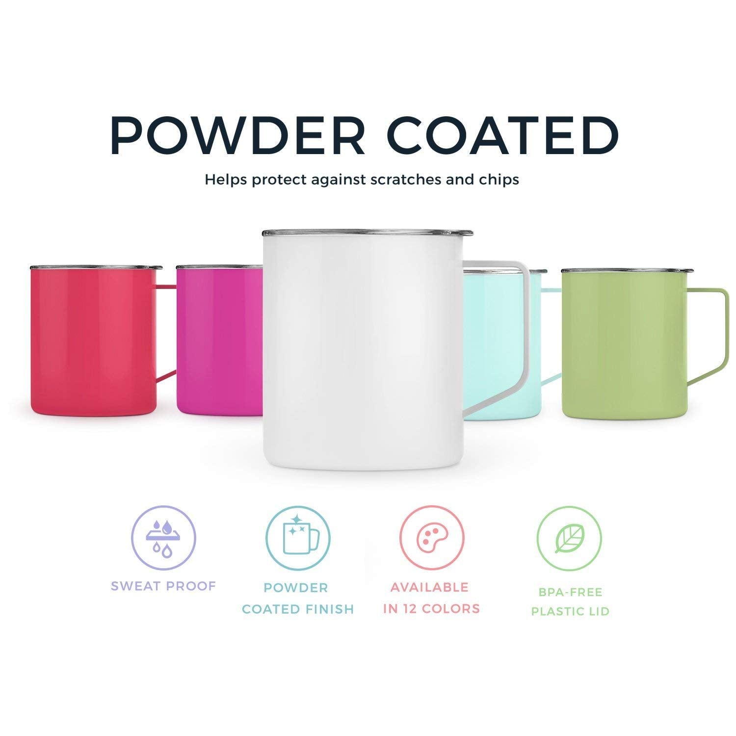 Maars Townie Insulated Coffee Mug, 14 Oz | Double Wall Vacuum Sealed Camp Cup - Peach
