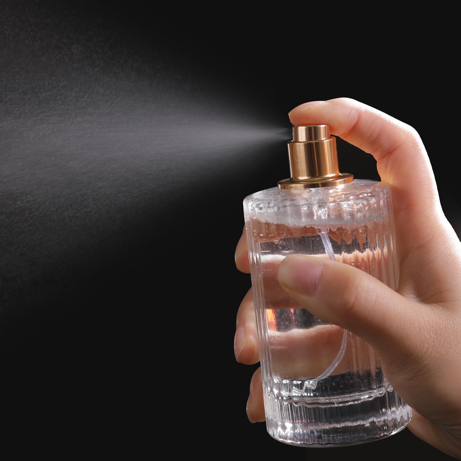 Yerpkefey 100Ml/3.4 Oz Glass Spray Bottle Perfume Atomizer,Refillable Perfume Spray Bottle Perfume Bottles Empty With 3 Kinds Of