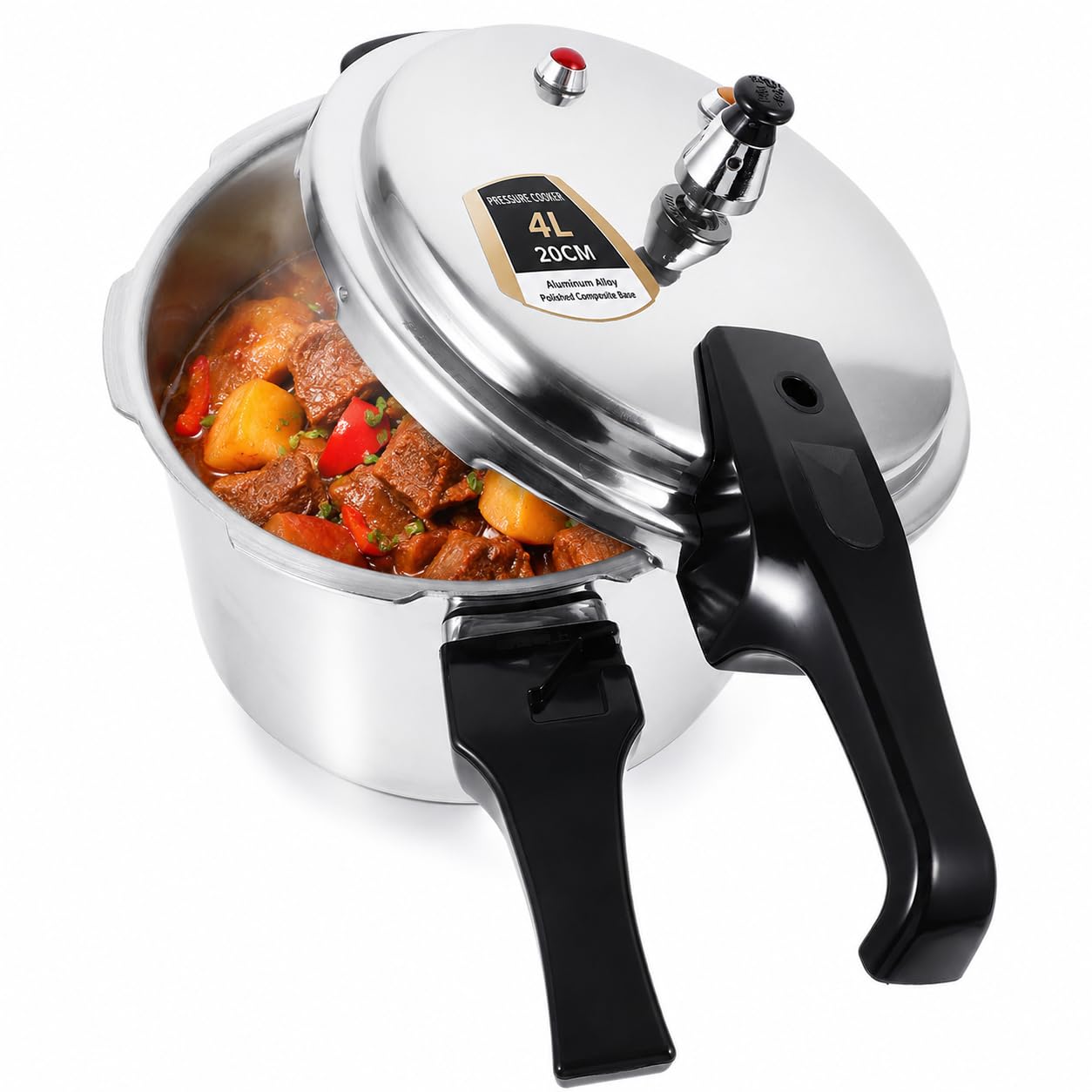 TOPPERFUN Pressure Cooker Pot, 4.2 Qt Aluminum for Induction and Gas Stoves