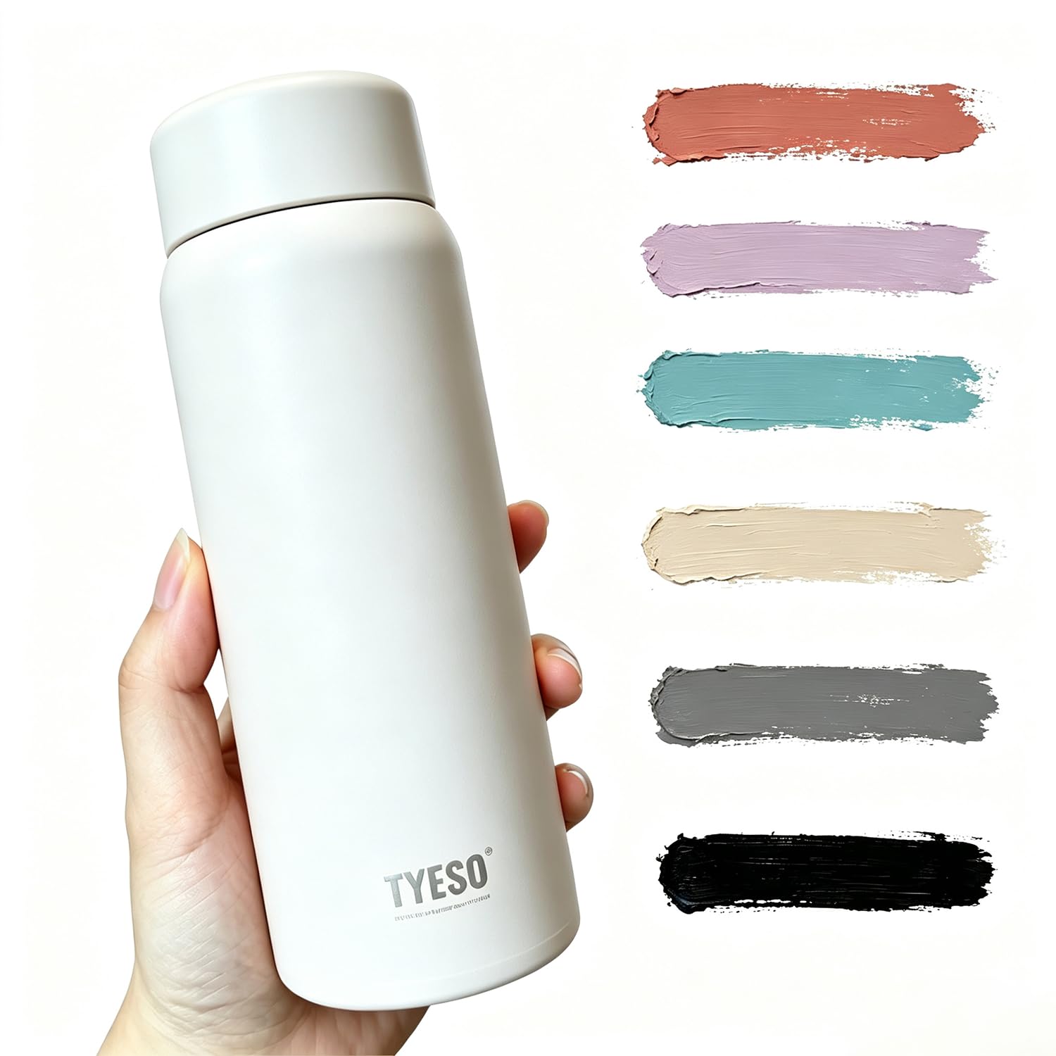 TYESO 7 oz Mini Water Bottle,Small Insulated Water Bottle for Hot&Cold Drinks,Insulated Vacuum Stainless Steel Small Flask  Lea