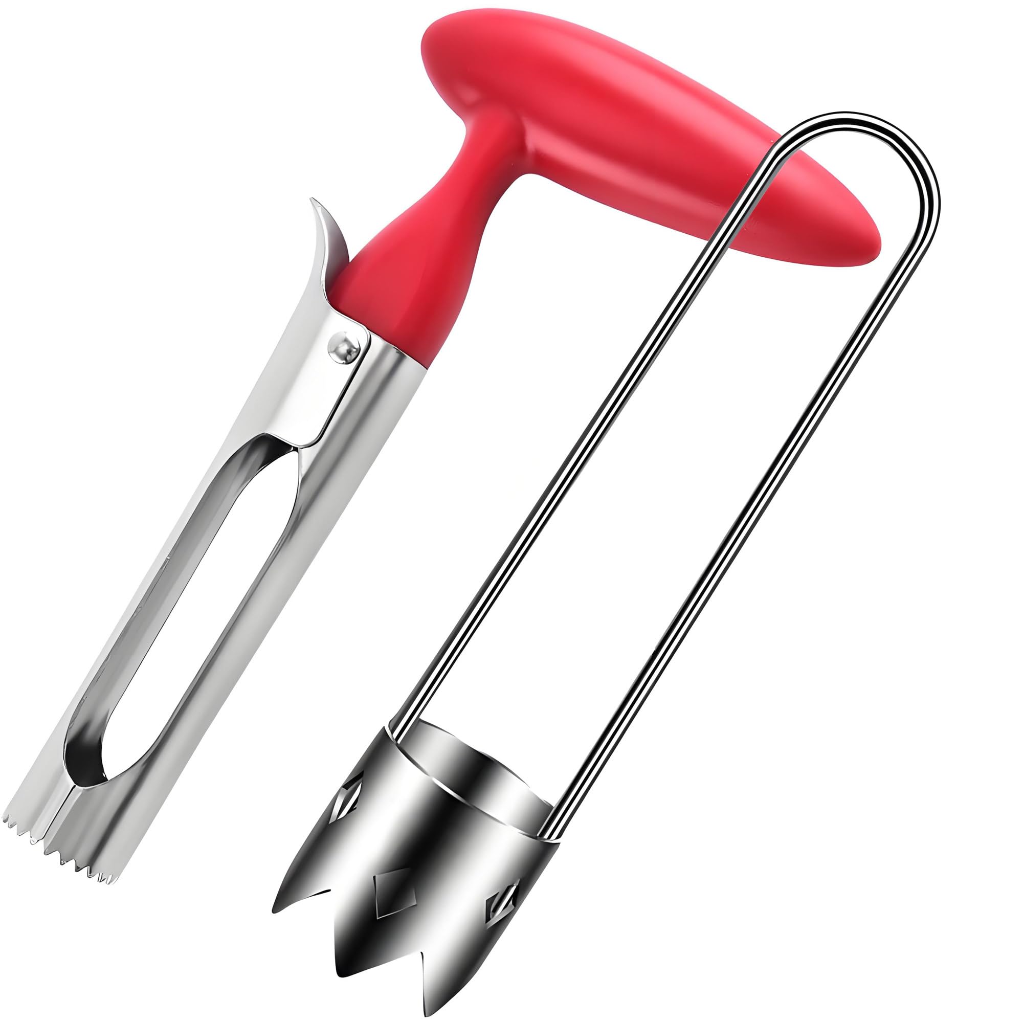Fruit and Vegetable Corer Pepper Seed Apple Remover Bell Pepper Tomato Corer Tool Stainless Steel Kitchen Gadget (Pepper corer +