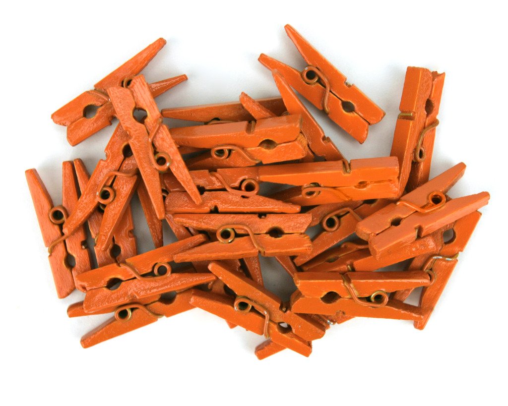 Lwr Crafts Wooden Mini Clothespins 200 Per Pack 1'' 2.5Cm (Orange)