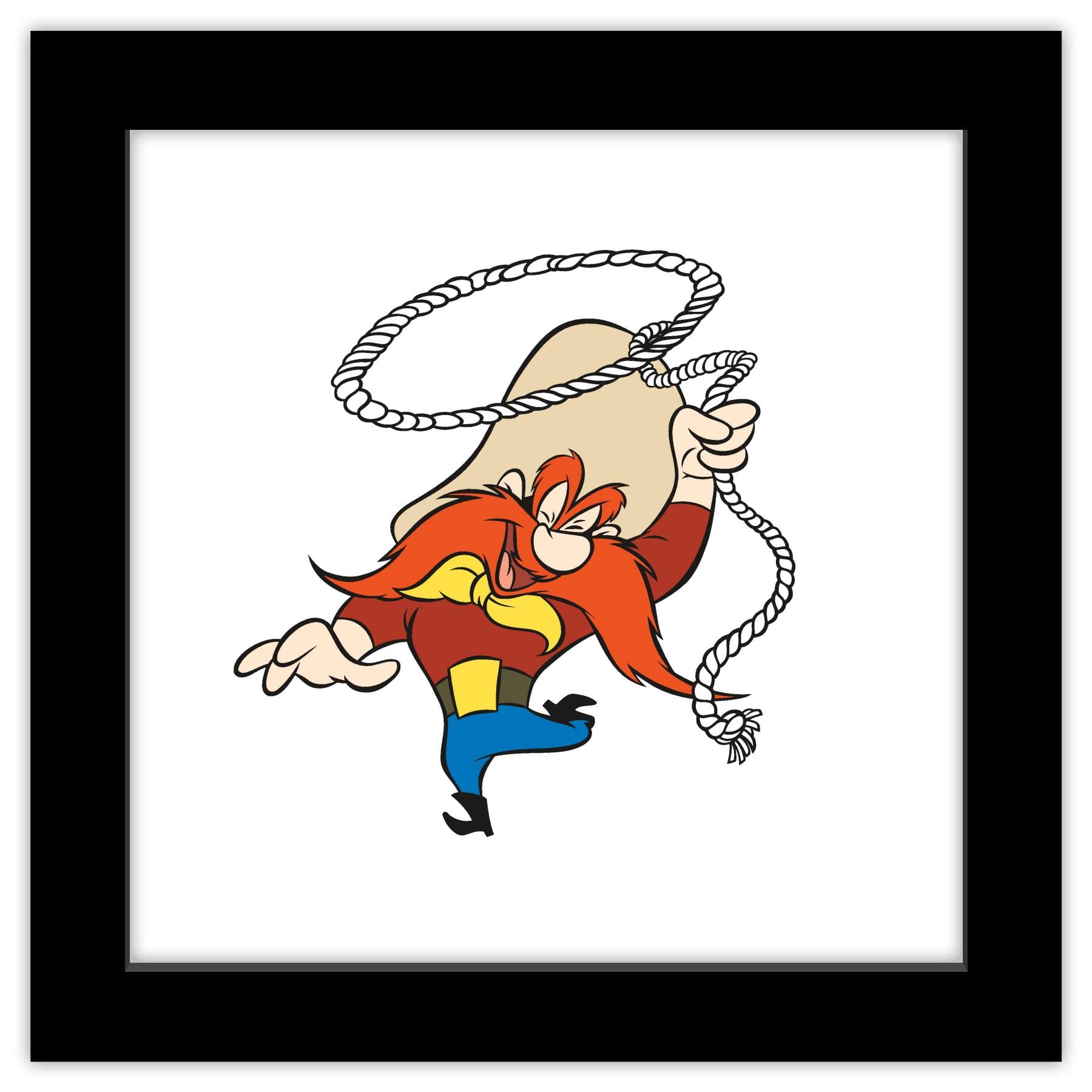 Trends International Gallery Pops Looney Tunes - Classic Yosemite Sam Wall Art, Black Framed Version, 12'' X 12''