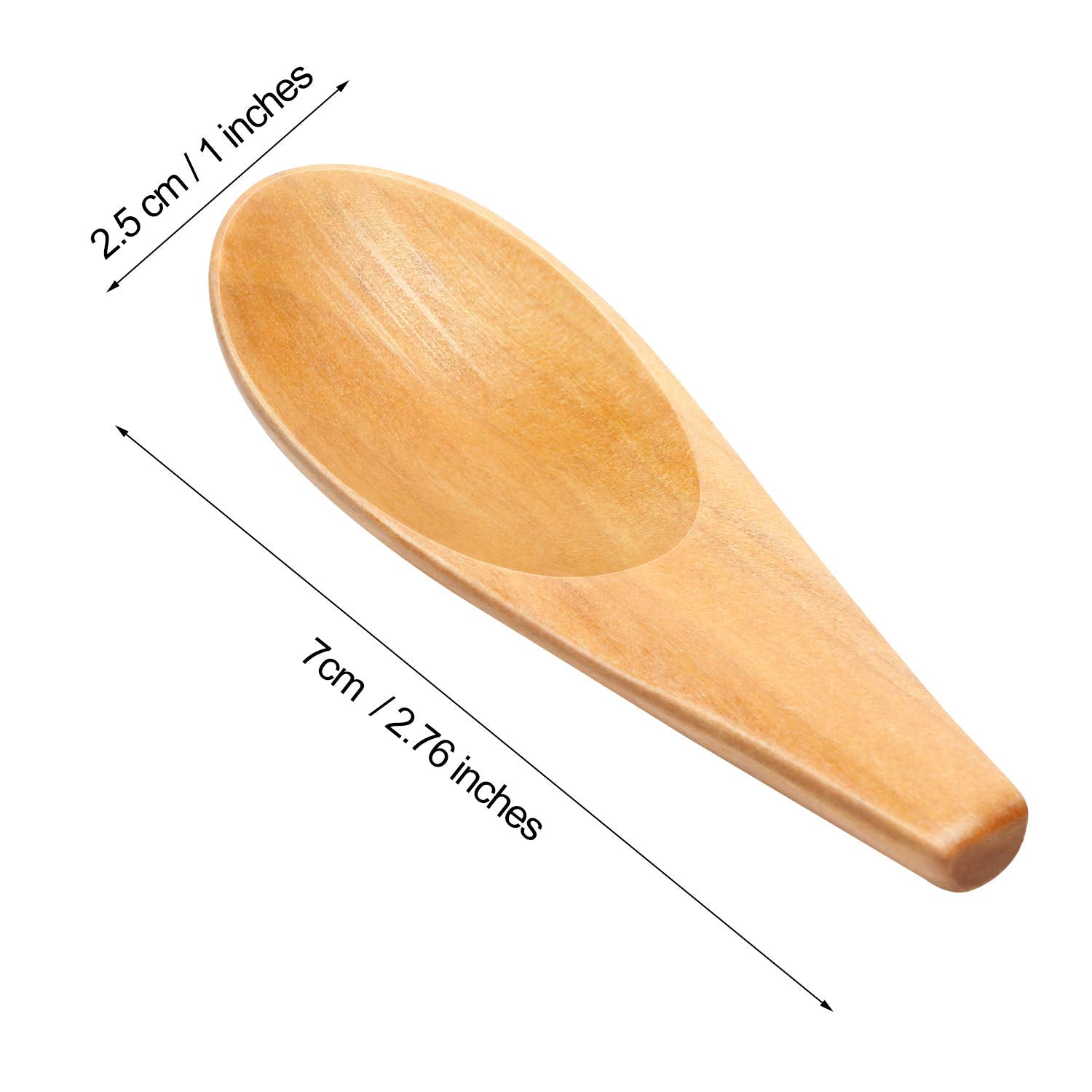 10 Pieces Wooden Scoop Solid Wood Condiment Spoon Mini Wood Spoon With Short Handle For Loose Tea Leaves, Coffee Bean, Candy, Mi