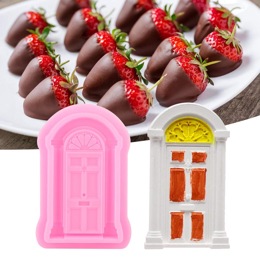 Fdit 2Pcs Household Diy Door Window Silicone Cake Fondant Cookie Decorating Baking Tool(#1)
