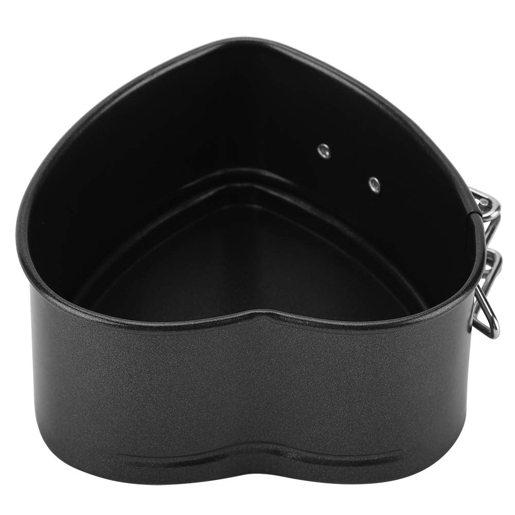 Springform Cake Pan, 4'' Carbon Steel Cake Mold With Removable Pan Tray, Heart Shaped Baking Mould Cheesecake Pan Nonstick Cookw