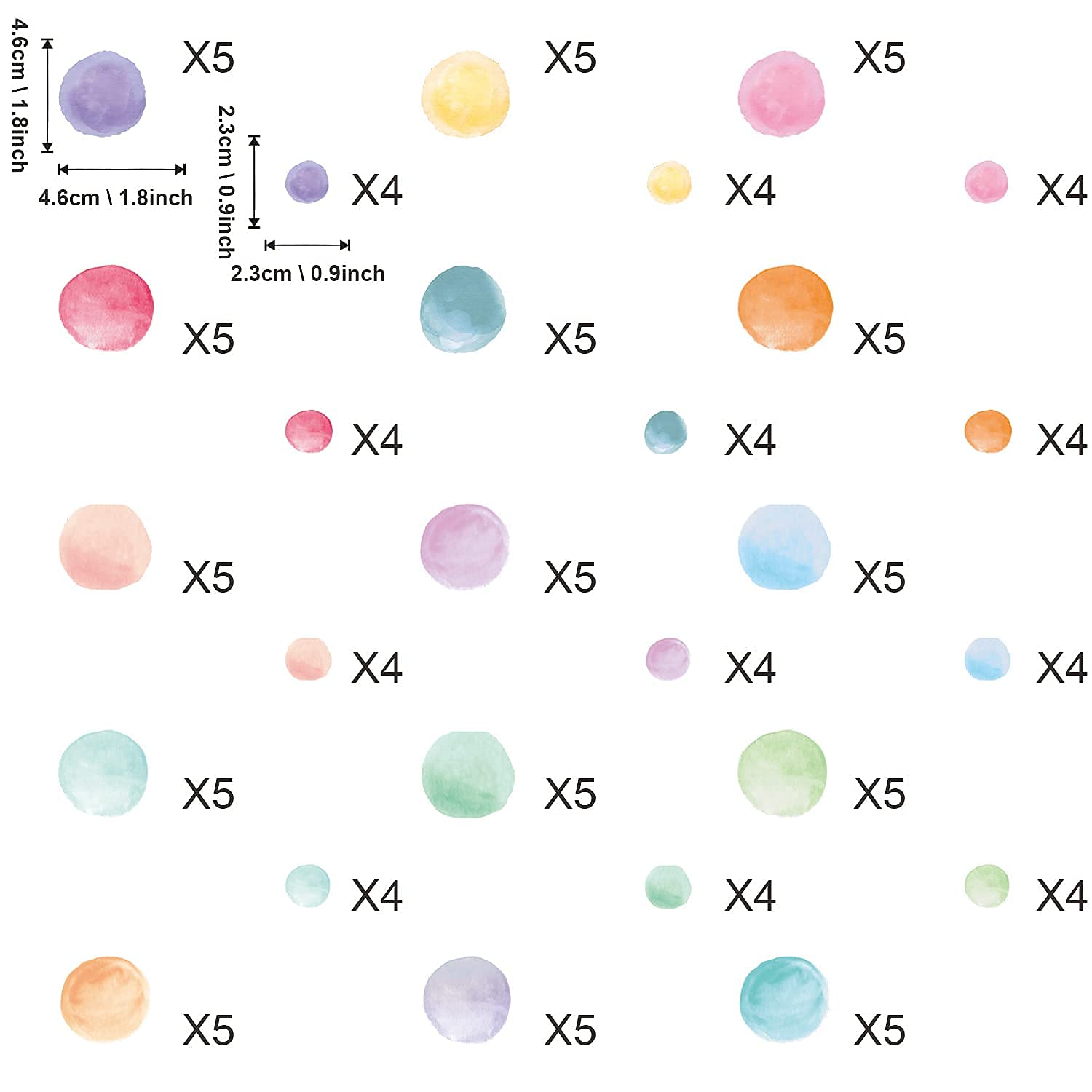 123 Pcs Pastel Polka Dots Wall Stickers  Colorful Round Wall Decal  Peel and Stick Rainbow Wall Stickers  Multicolor Circle Window Clings Decoration for Nursery Wallpaper Kids Bedroom Classroom Wall Decor