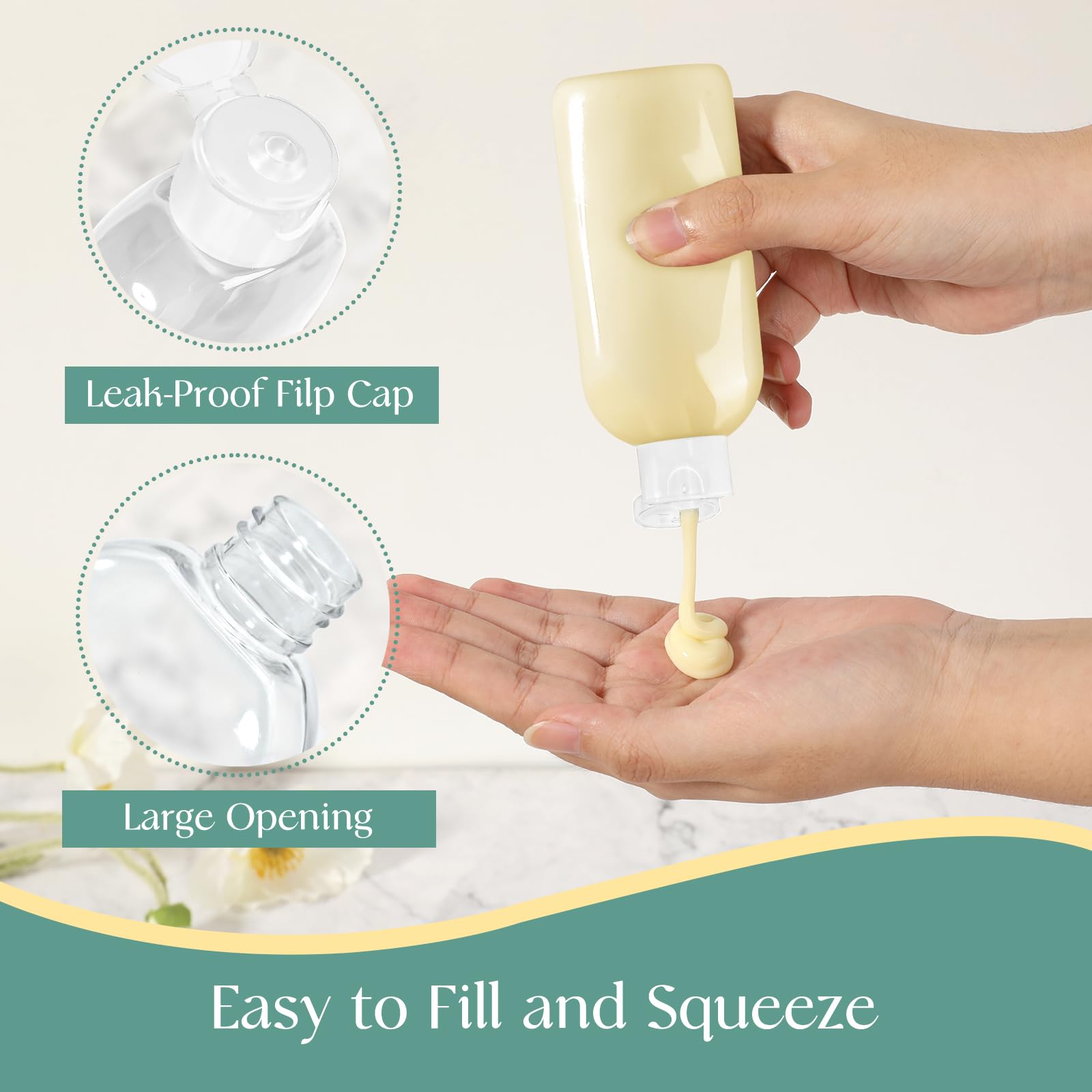 Cheodin Travel Shampoo Bottles 5 Pcs 3.4Oz Tsa Approved Travel Bottles For Toiletries Travel Size Bottles Leak Proof Empty Lotio