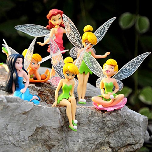 Chocozone 6PCS/Set Miniature Fairy Princess Garden Decor Home Decoration Mini Landscape Dolls for Girls