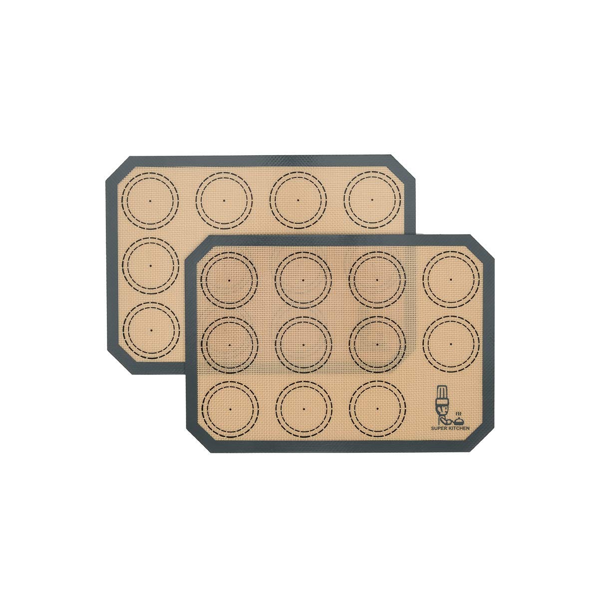 Non Stick Silicone Baking Mats Set Quarter Sheet Macaron - 2 Small Toaster Oven Silicon Baking Liners For Cookies And Bread Maki