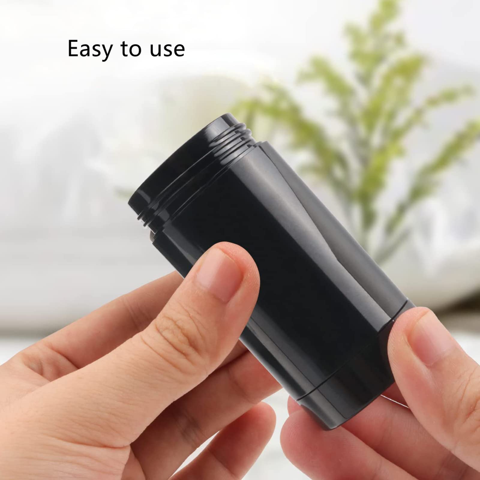 Minsily 10 Pcs 30Ml Empty Round Deodorant Containers Twist Up Filling Stick 1 Oz Deodorant Container Black Lip Balm Tube Refilla