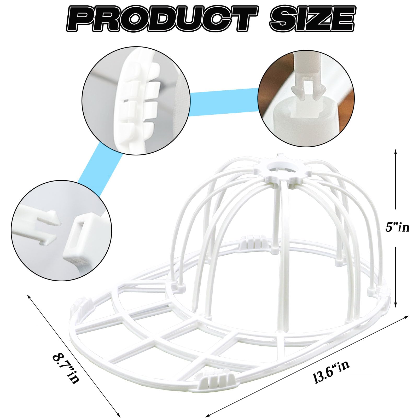 Mchkj Hat Cleaner - Hat Cage For Washing, Hat Laundry Wash Bags For Baseball Caps, Hat Washer For Washing Machine Or Dishwasher,