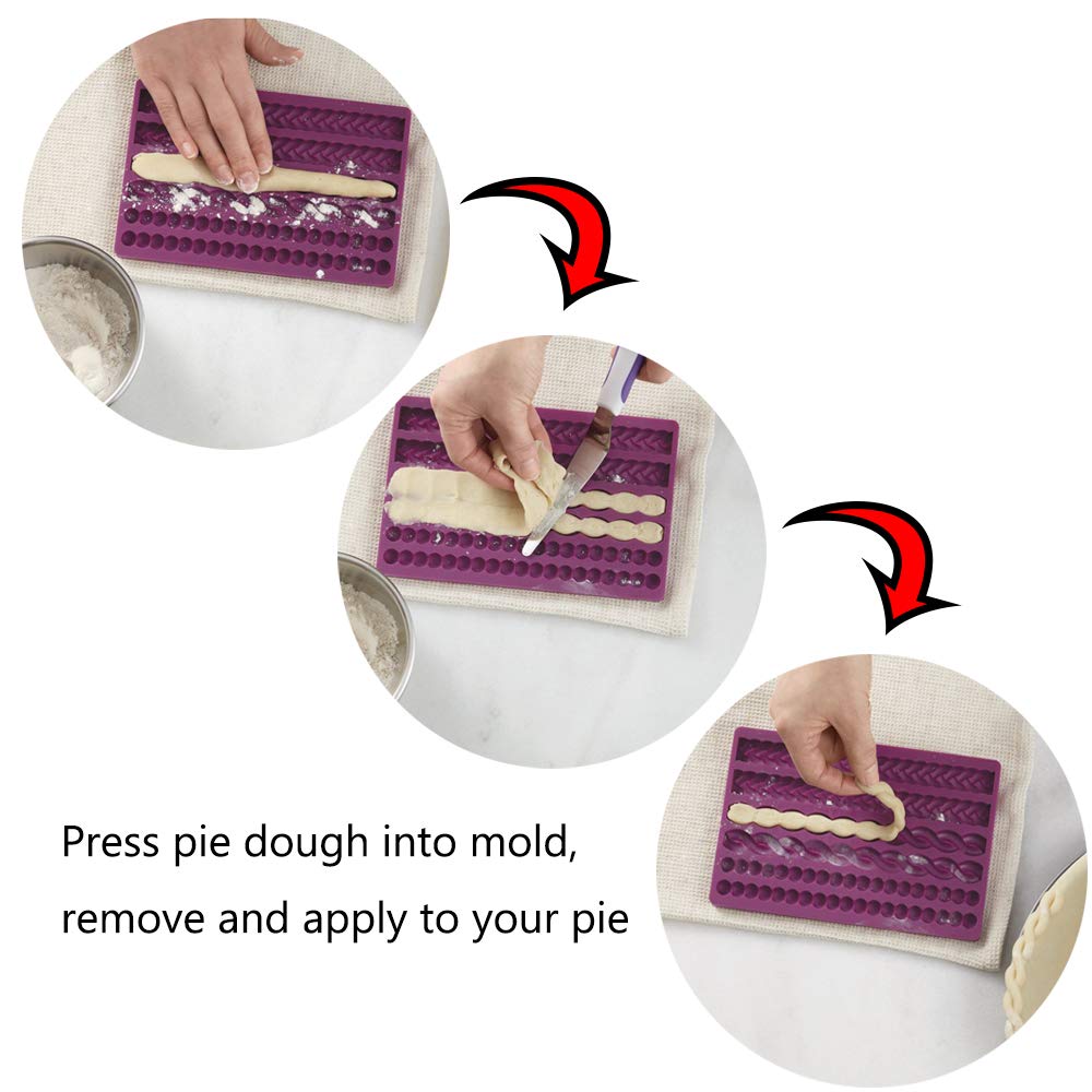 Palksky Pie Crust Impression Mat/Fondant Molds Silicone Mold Cake Decoration Molds For Chocolate Fondant Sugarcraft Pastry Cupca