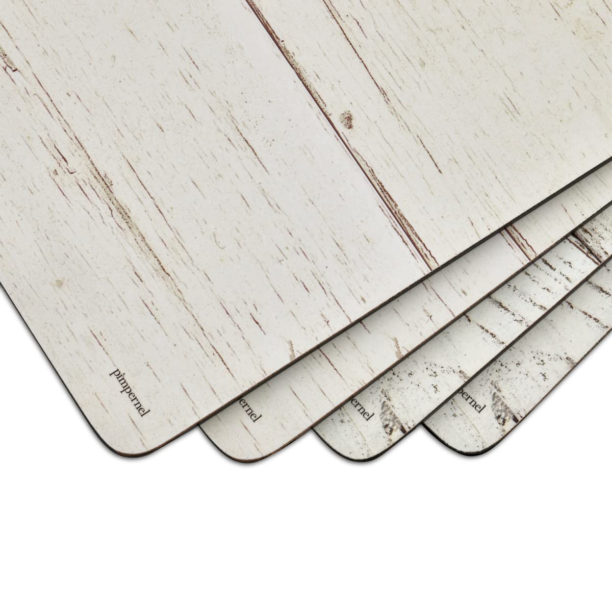 Pimpernel Coastal Signs Collection Placemats | Set Of 4 | Heat Resistant Mats | Cork-Backed Board | Hard Placemat Set For Dining