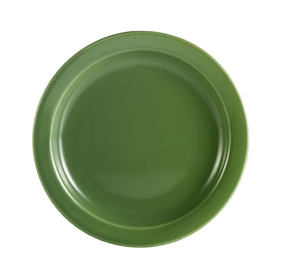 Cac China L-6Nr-G Las Vegas Narrow Rim 6-1/2-Inch Green Stoneware Plate, Box Of 36