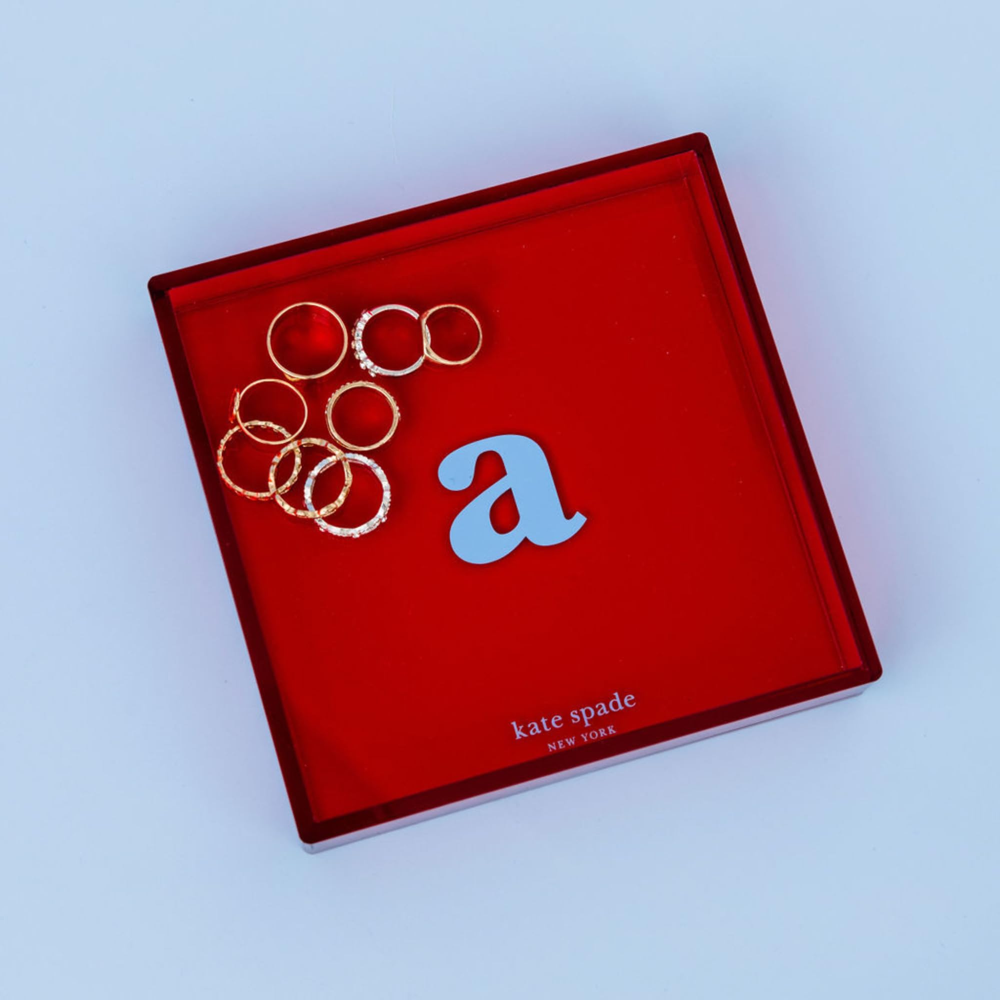 kate spade new york Initial Decorative Initial Tray, Personalized Acrylic Vanity Letter Tray, Just Mine (S)