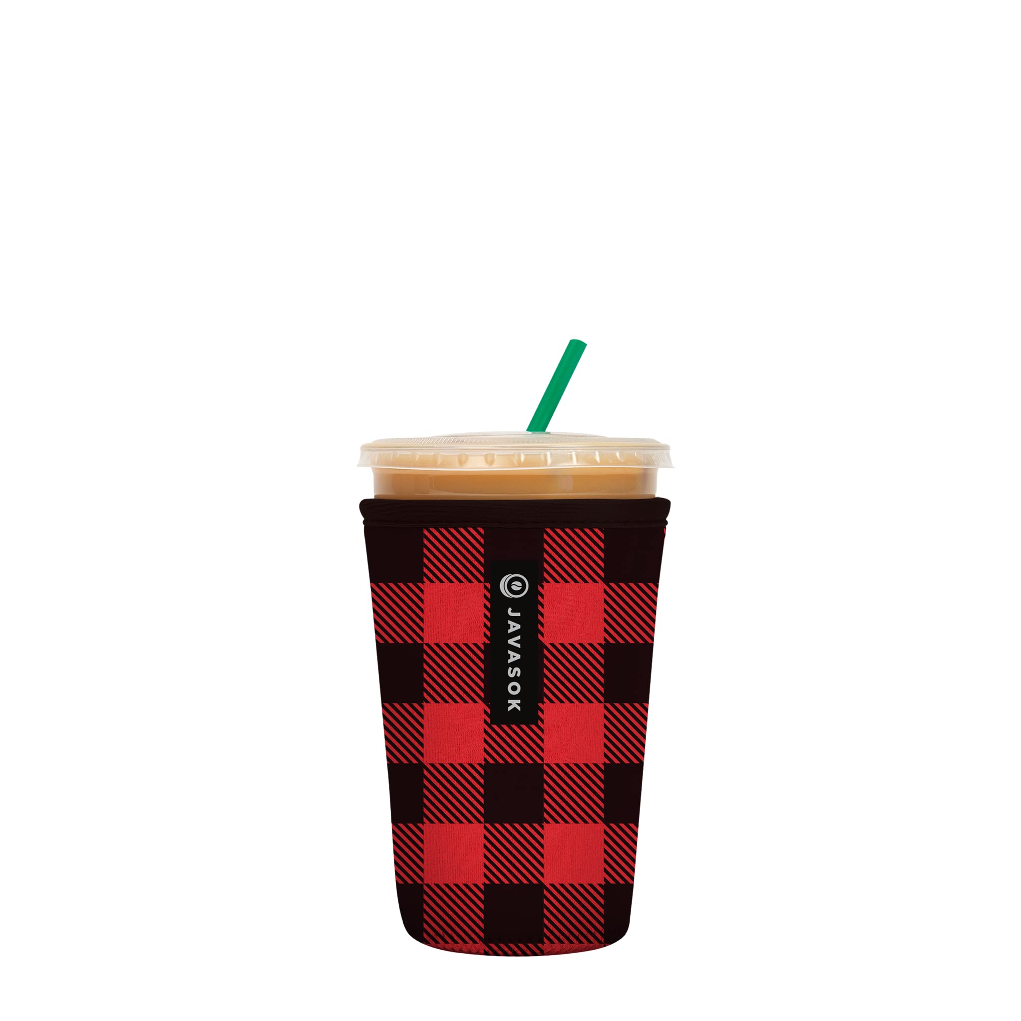 Sok It Java Sok Iced Coffee & Cold Soda Insulated Neoprene Cup Sleeve (Buffalo Check, Medium: 22-28oz)