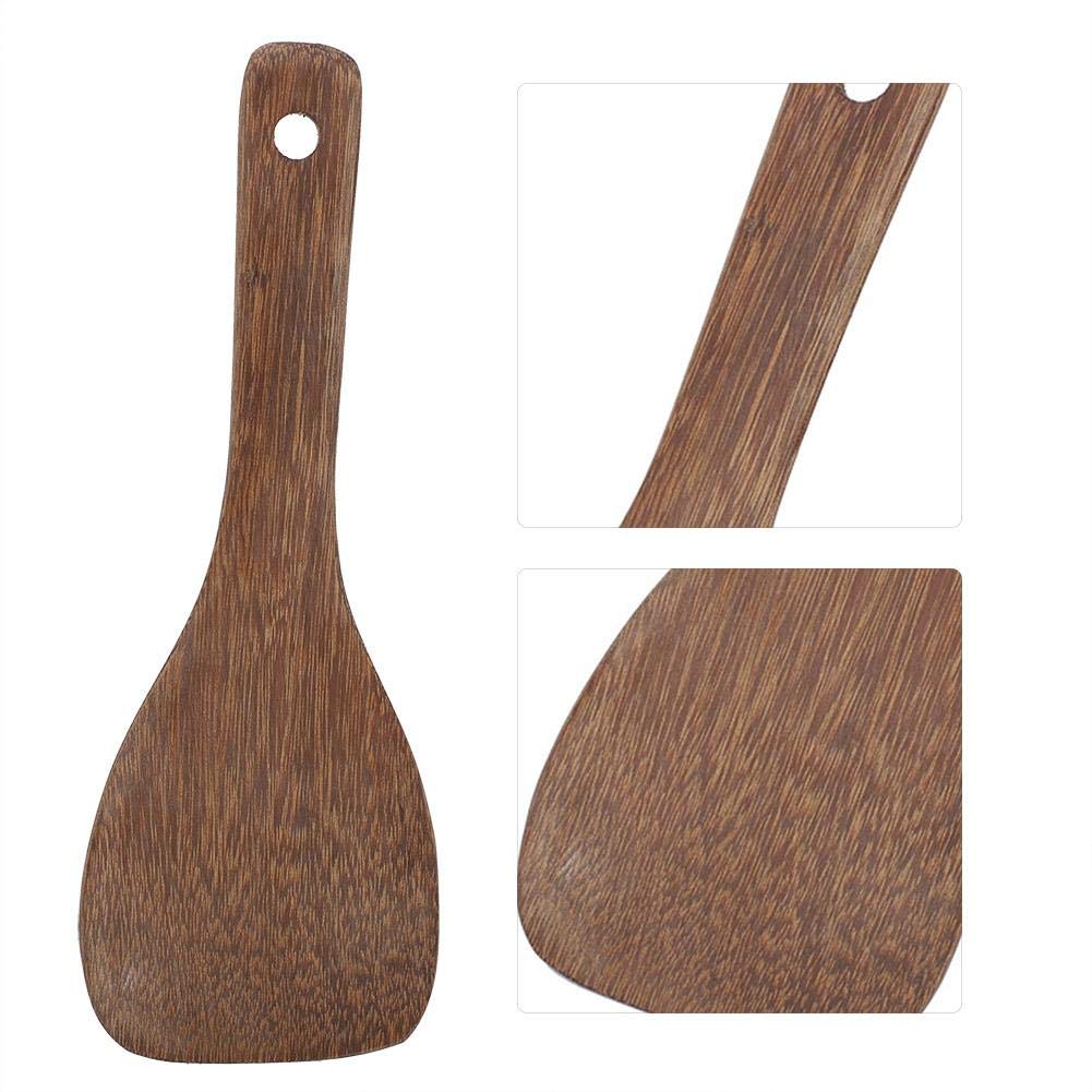 Fdit Kitchen Cooking Tool Shovel Wooden Spatula Fried Rice Turner Utensils Cooking Roasting(Semicircular)
