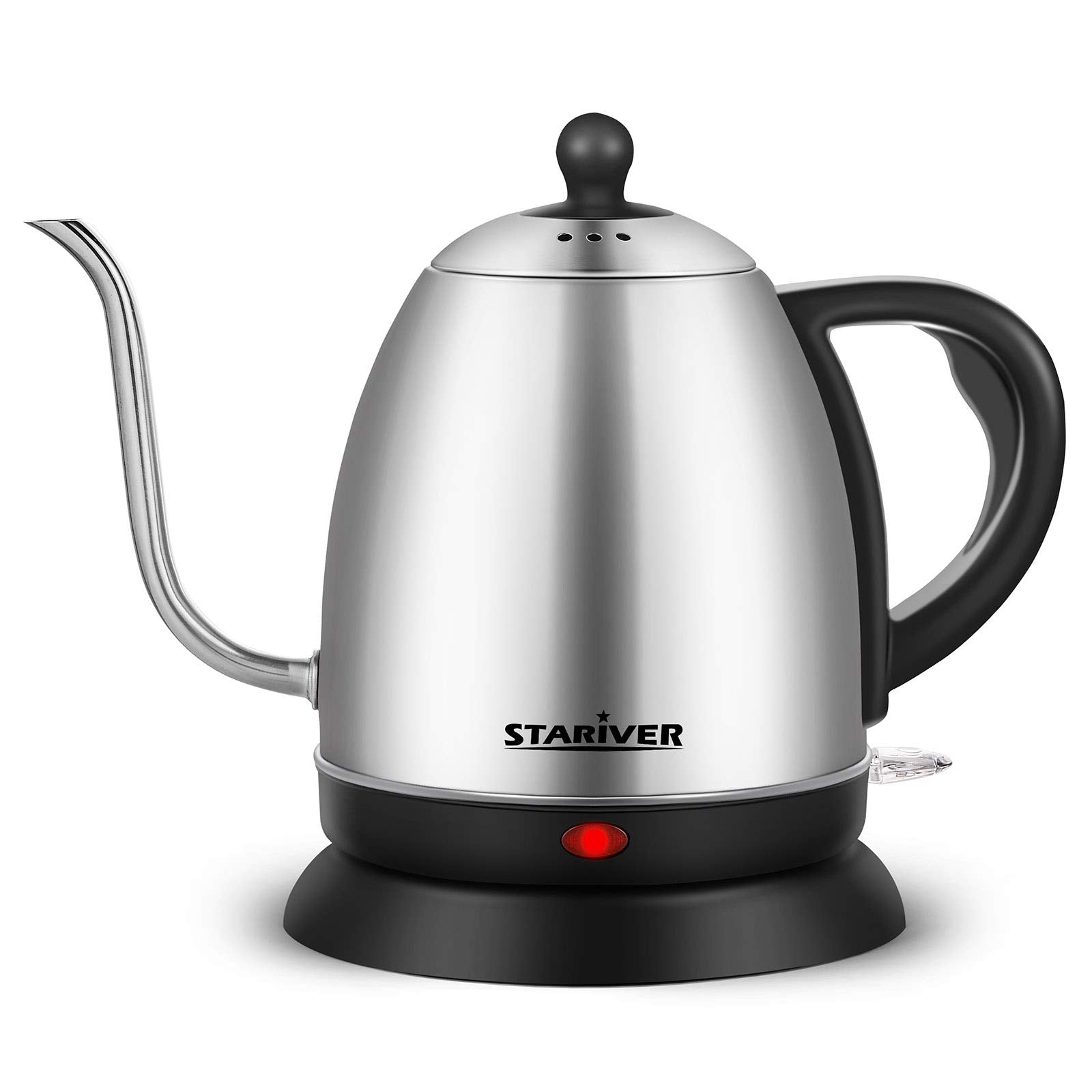 Stariver Electric Kettle Gooseneck Kettle, 1L Water Boiler, BPA-Free, Pour Over Tea Pot Stainless Steel for Coffee & Tea with Fa