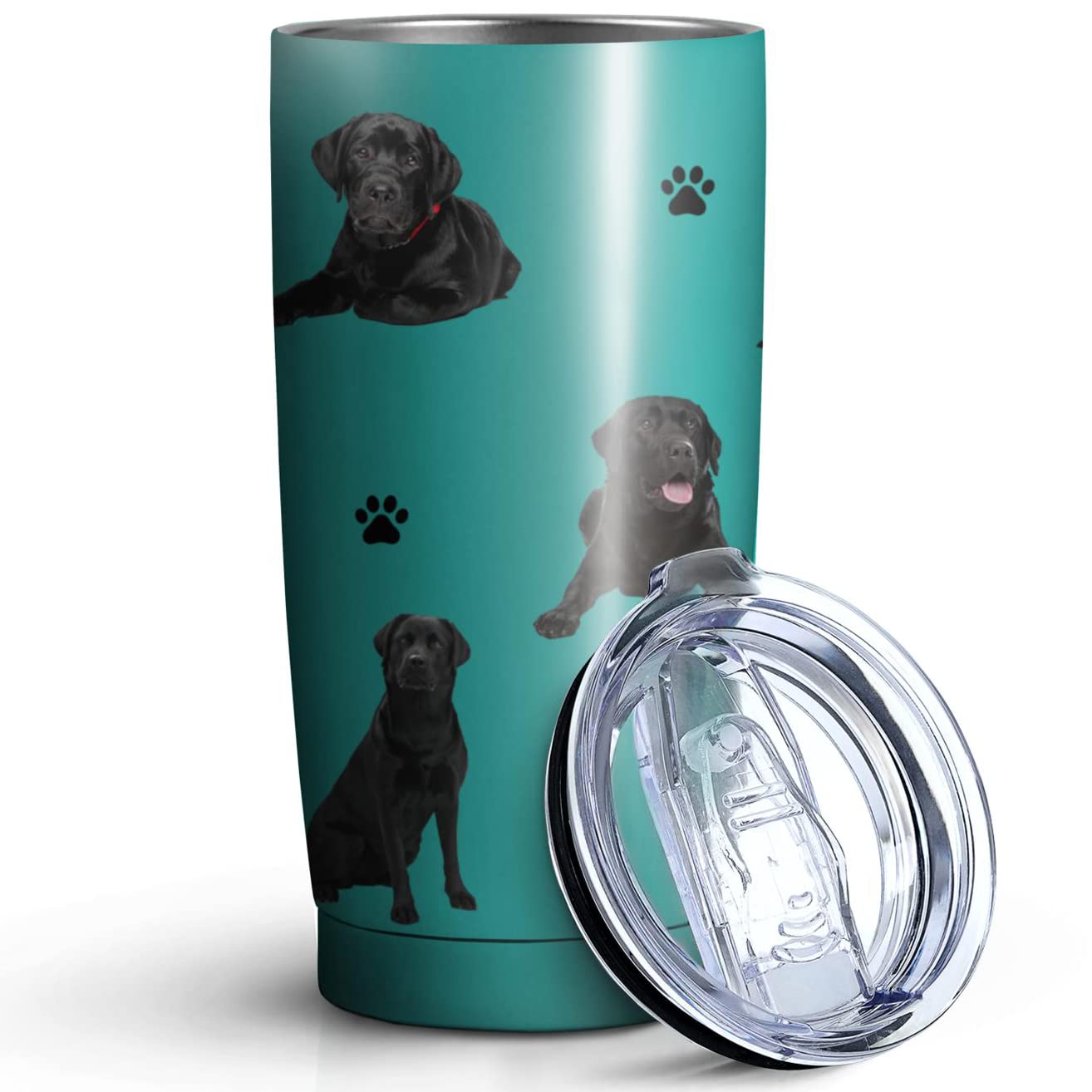 Subvise Labrador Retriever Dog Tumbler Stainless Steel Insulated Travel Coffee Cups With Lid And Straw,Ideal Memorial Gift For D