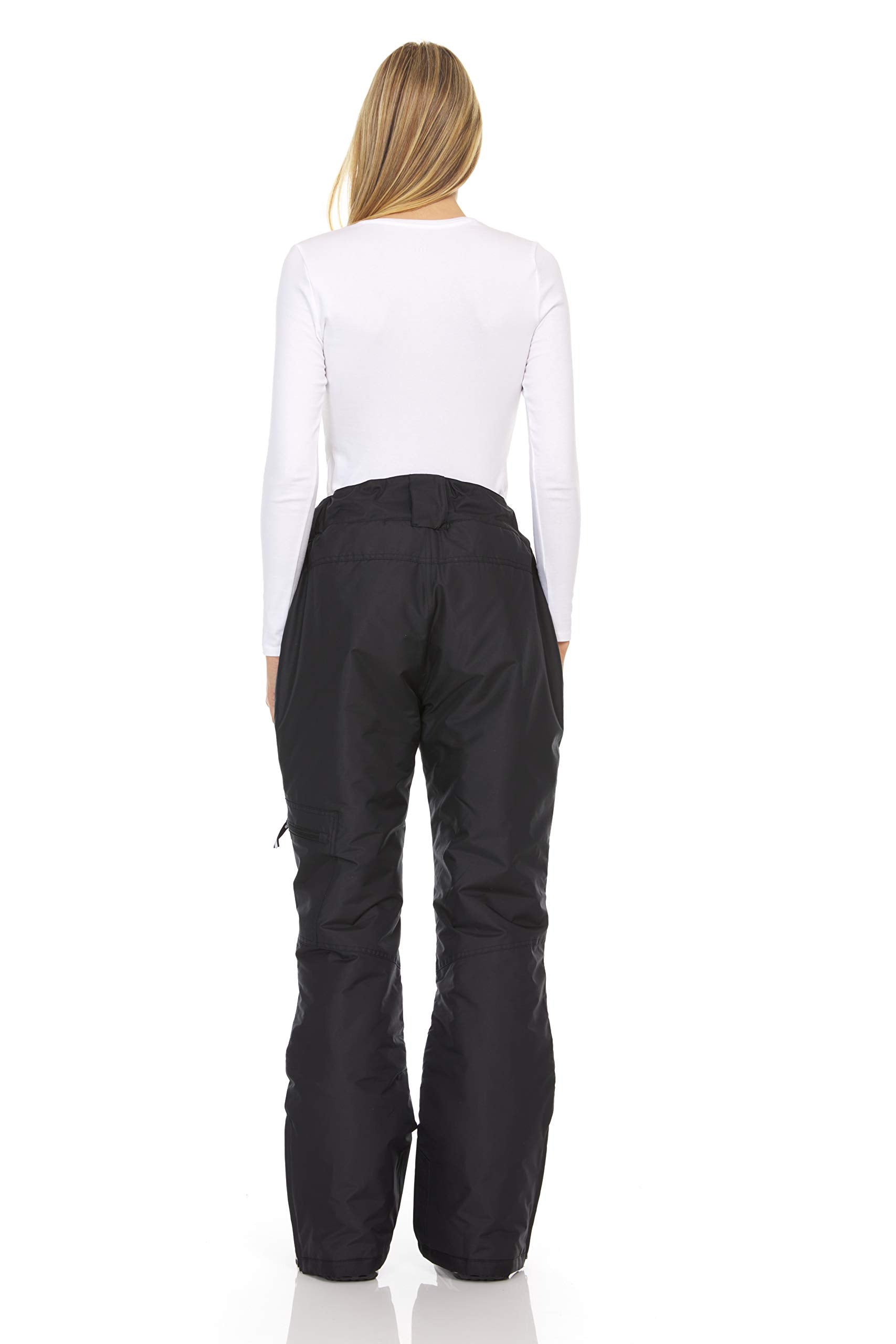Arctic Quest Womenas Insulated Ski And Snow Pants, Water Resistant Trousers, Black, S