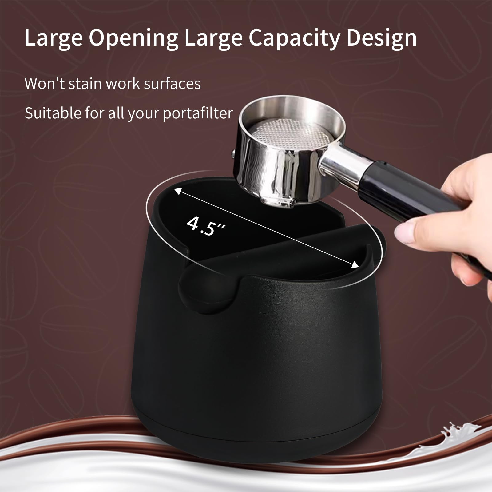 Iaosen Knock Box Large Capacity Design Espresso Knock Box Tamping Mat Espresso Machine Accessories Set Of 2 With Removable Knock