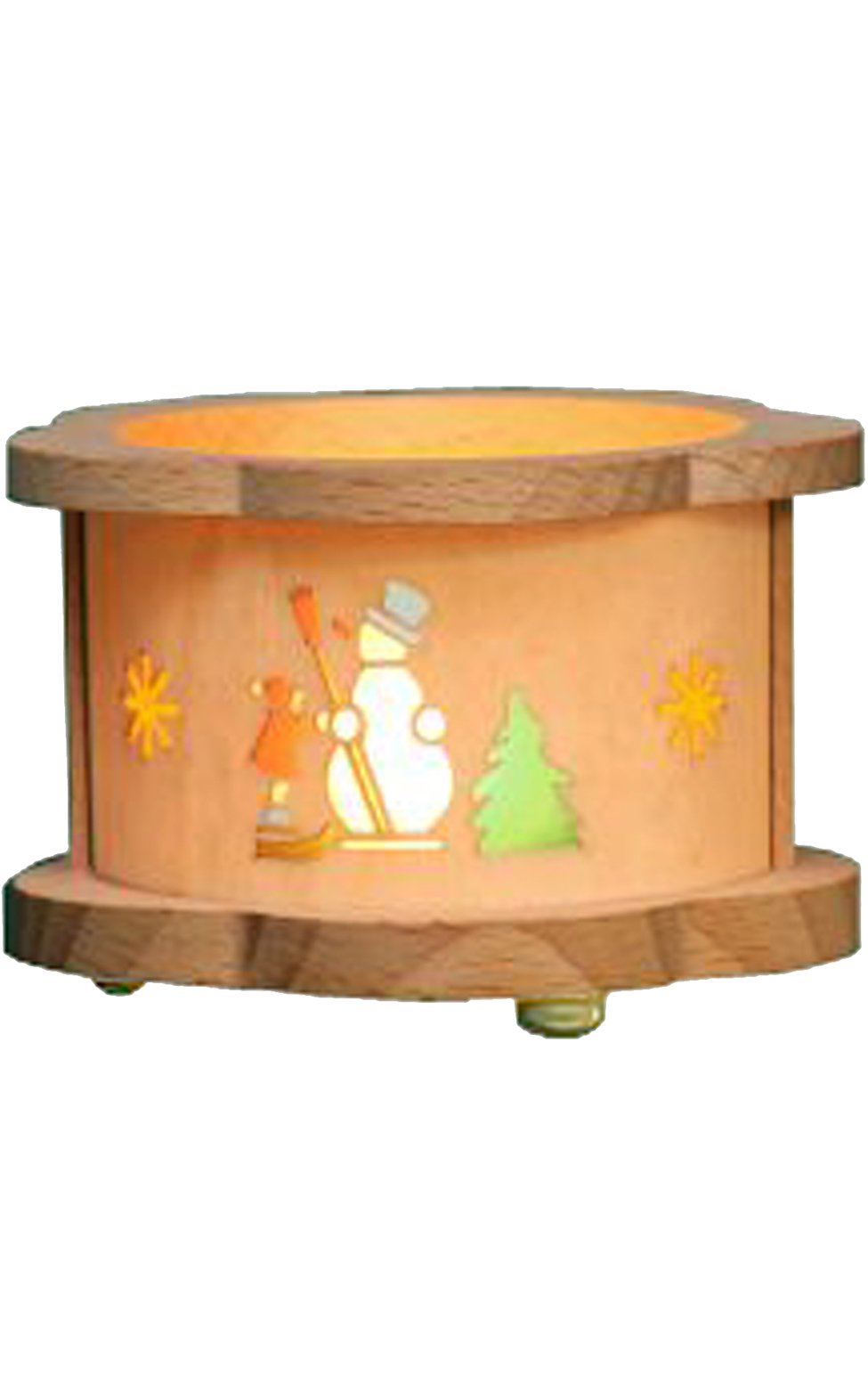 Glasser 4380 Richard Glaesser Tea Light Luminary-Snowman-2.25 H W x 3.25, Brown