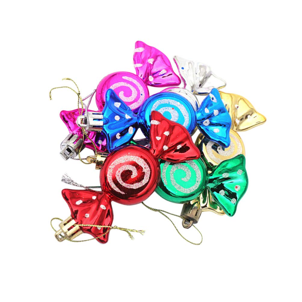 Amosfun A Box of Six Colorful- Candy Tree Christmas Gumdrop Ornaments Decorations- Christmas Decoration Candy Props Hanging Pend