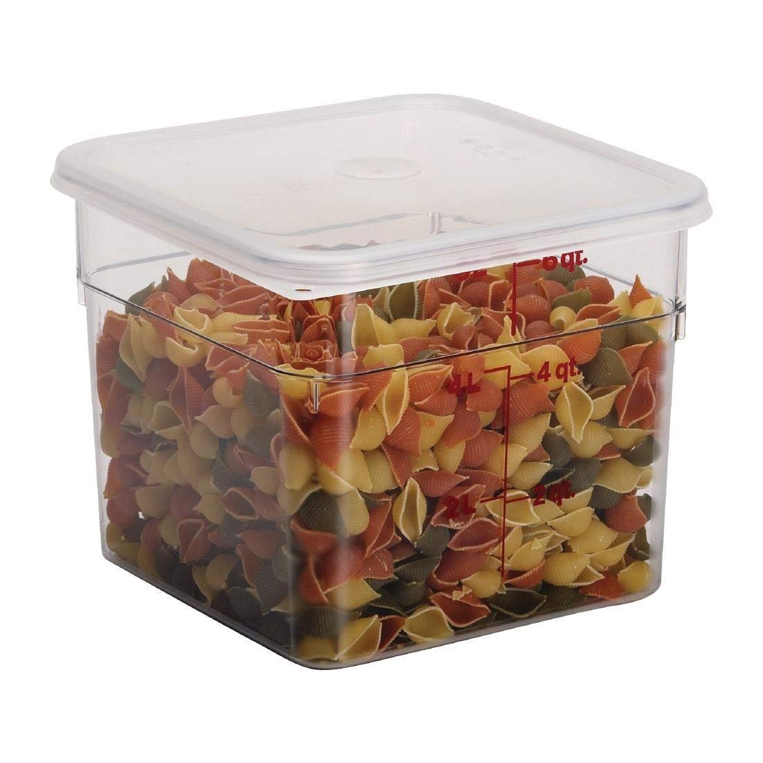 Cambro Food Storage Container - Classic Series Square - 6 Qt (Quart) - Commercial Grade For Food Prep (Clear)