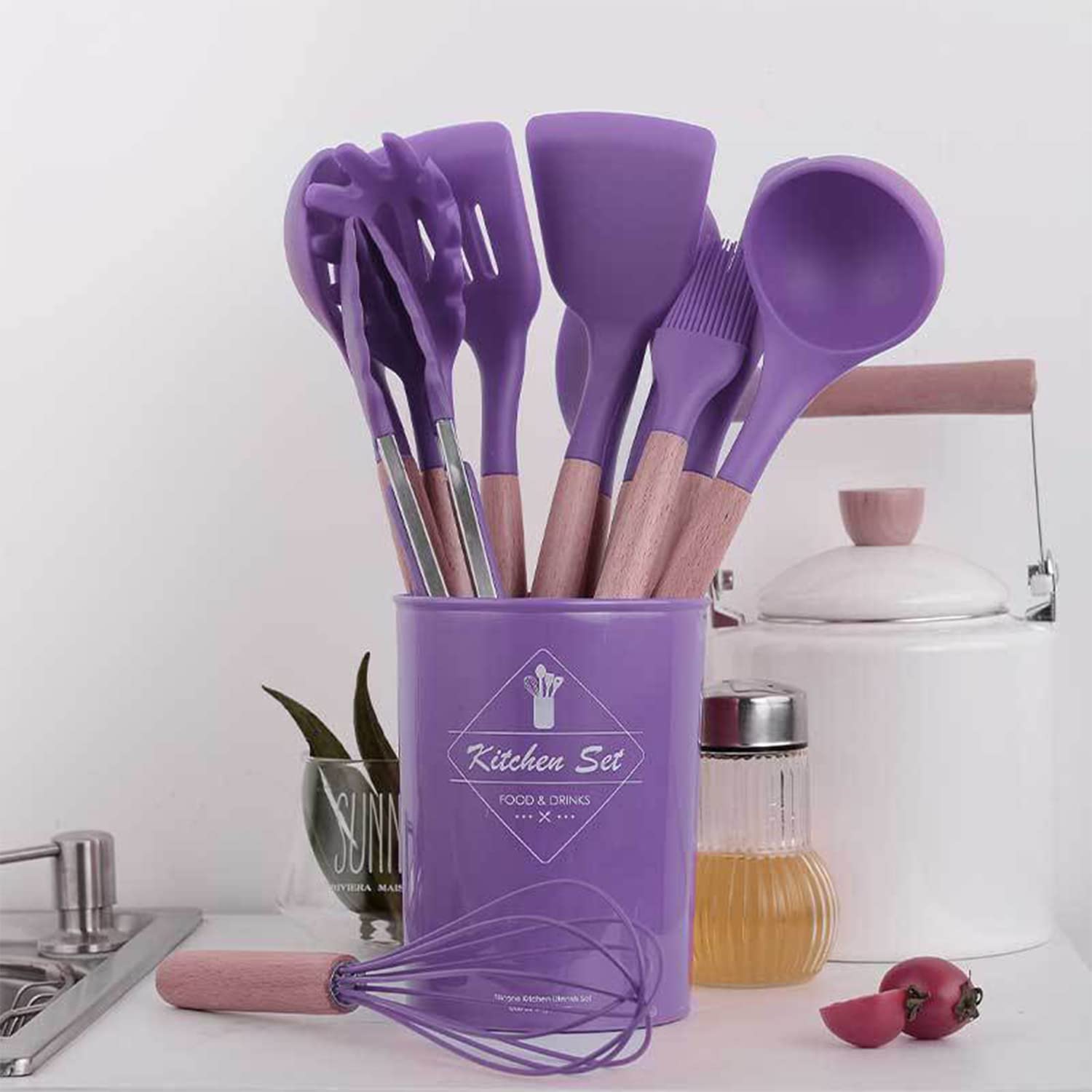 Keidason Kitchen Silicone Cookware Set, 12-Piece Kitchen Cookware Non-Stick Cookware Is Heat-Resistant, Bpa-Free, Cooking Tools,