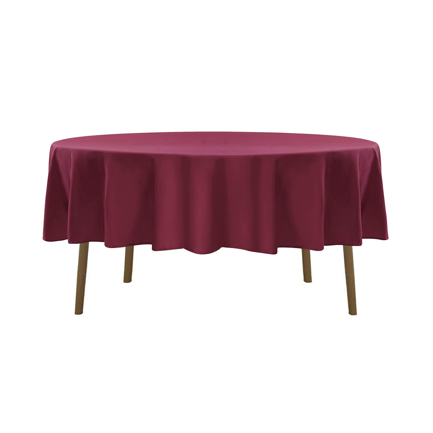 90 Inch Round Tablecloth Washable Polyester Table Cloth Decorative Table Cover For Wedding Party Dining Banquet(90 Inch,Burgundy