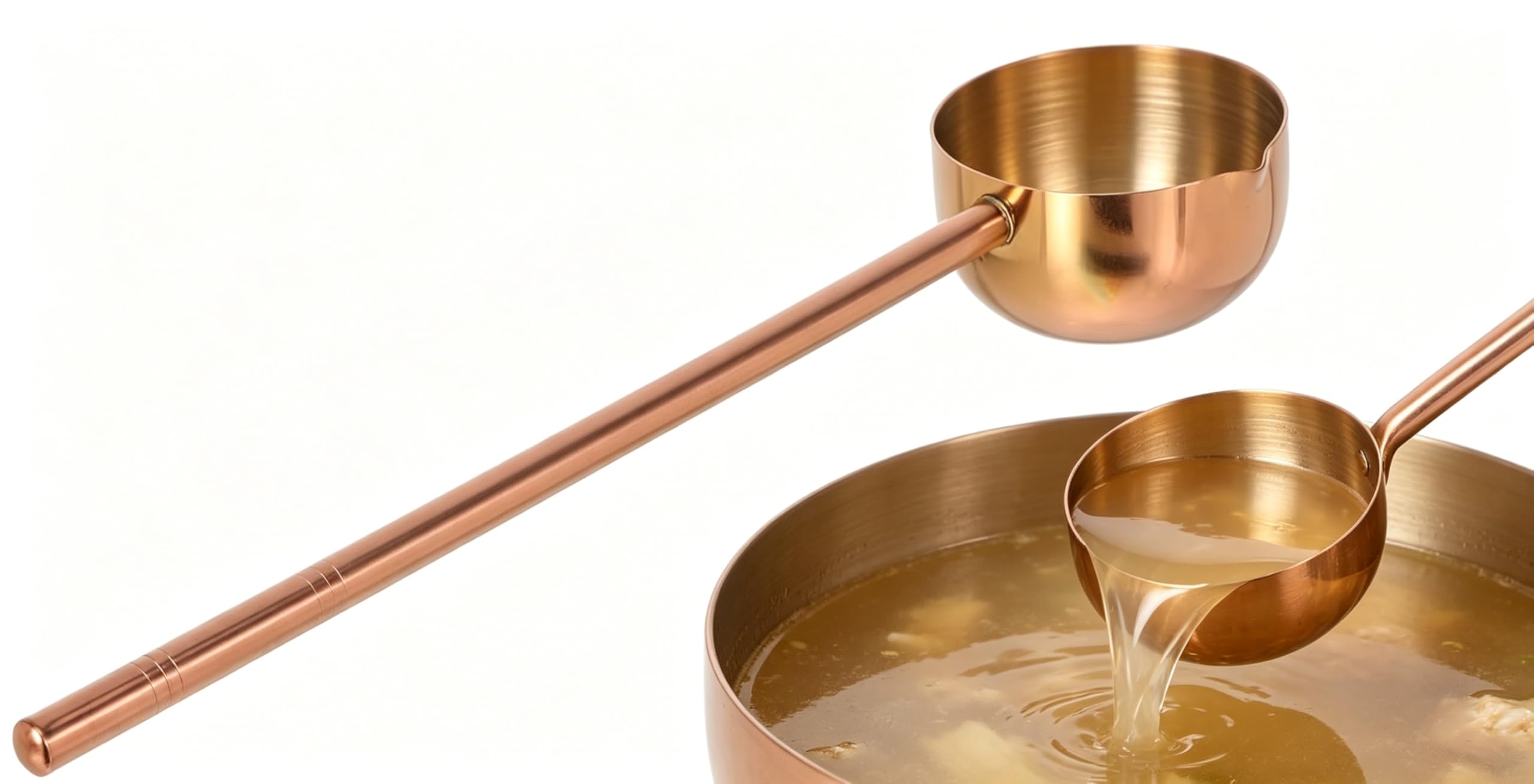 Stainless Steel Soup Ladle with Long Handle, 11.02inch Serving Spoon