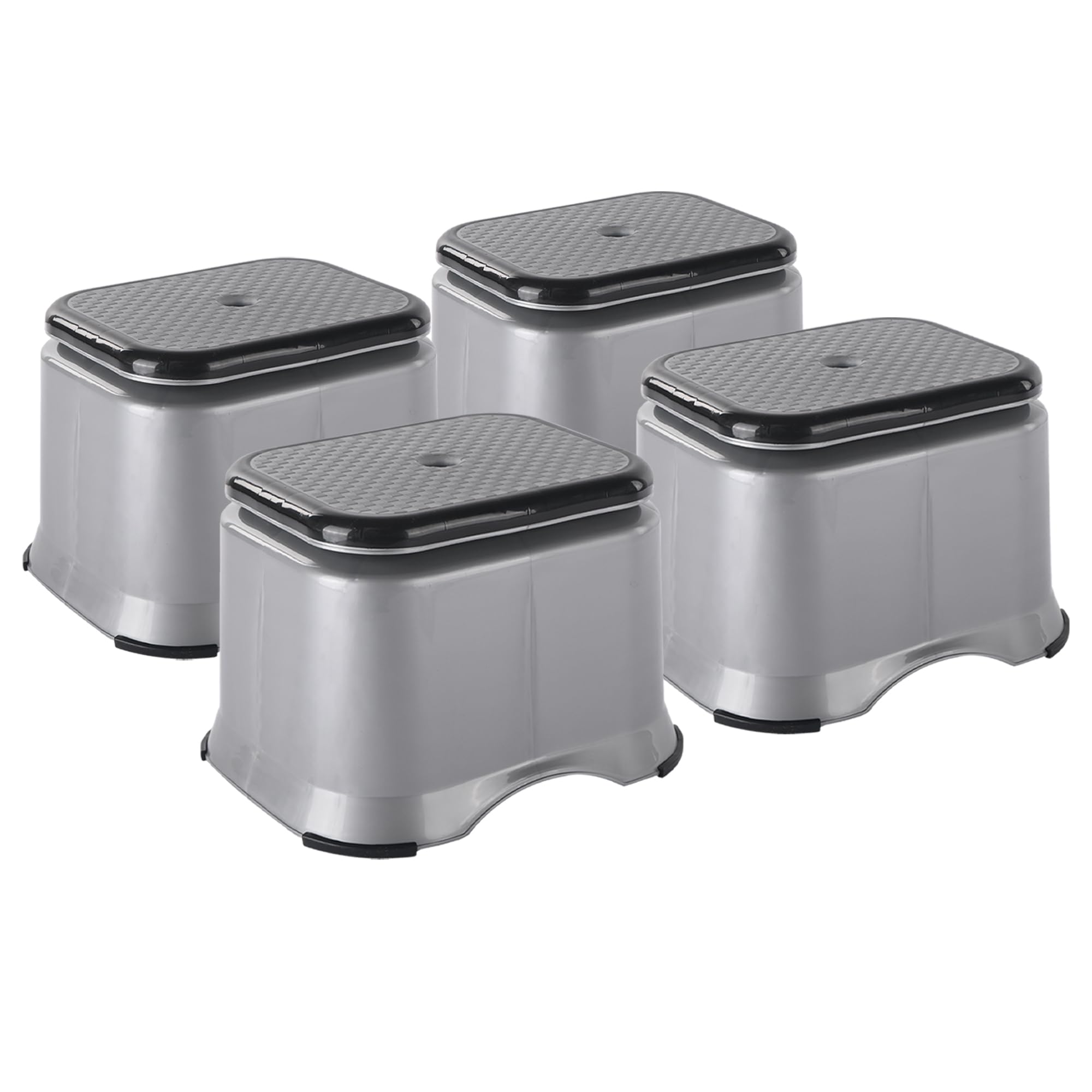 Heart Home Pack Of 4 Anti-Slip Bathroom Stool For Bathing | Comfortable Indoor & Outdoor Machiya For Sitting | Durable Adults Ba