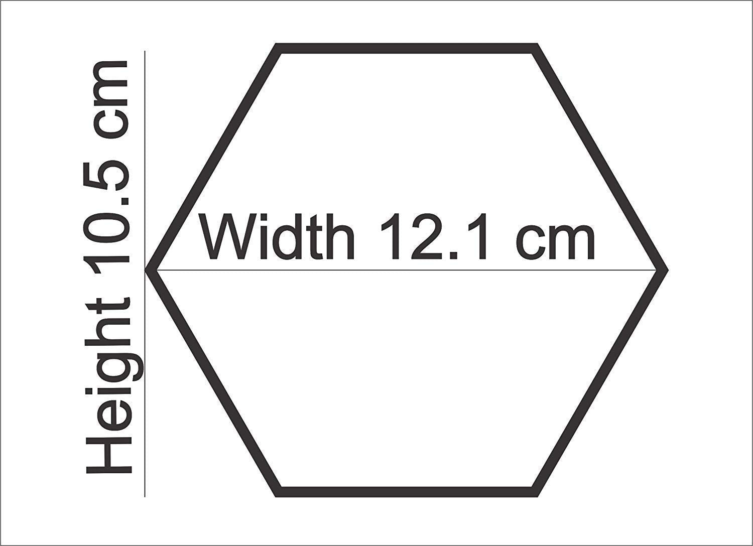 Atulya Arts Offering 3D Large Hexagon Acrylic Stickers Silver (Pack Of 7) (Size - 5 Inch Each Piece) With 10 Butterfly Acrylic M