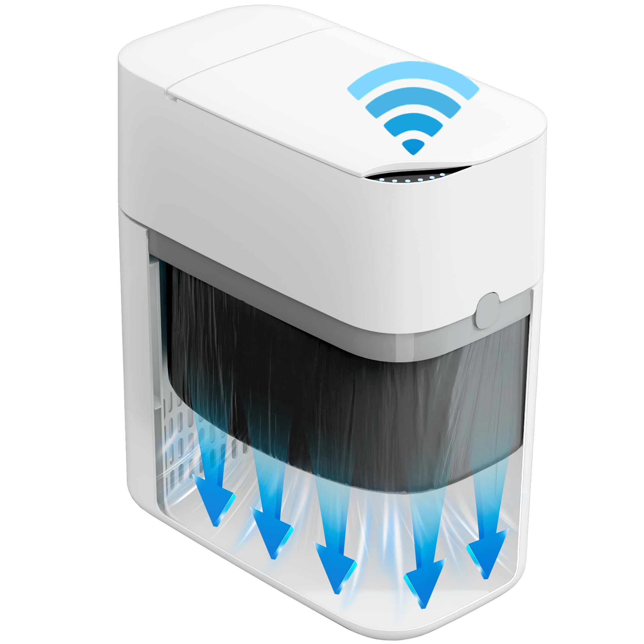 Ctime 2Nd Gen Motion Sensor Bathroom Trash Can - Smart Small Trash Can With Lid And Automatic Bag Expanding, 3 Gallon, 6 Inch Sl