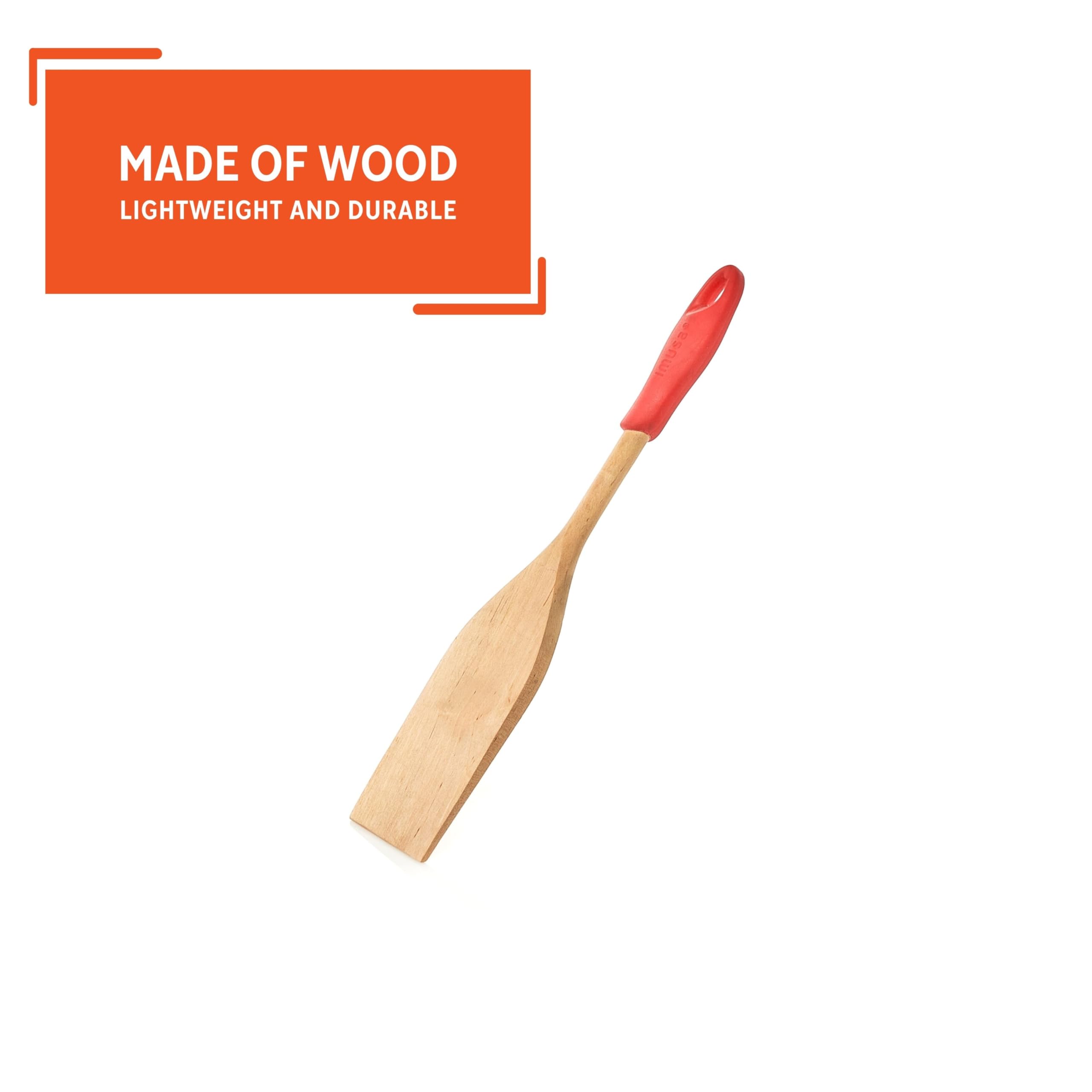 Imusa 12In Wood Paddle With Silicone Grip, Large